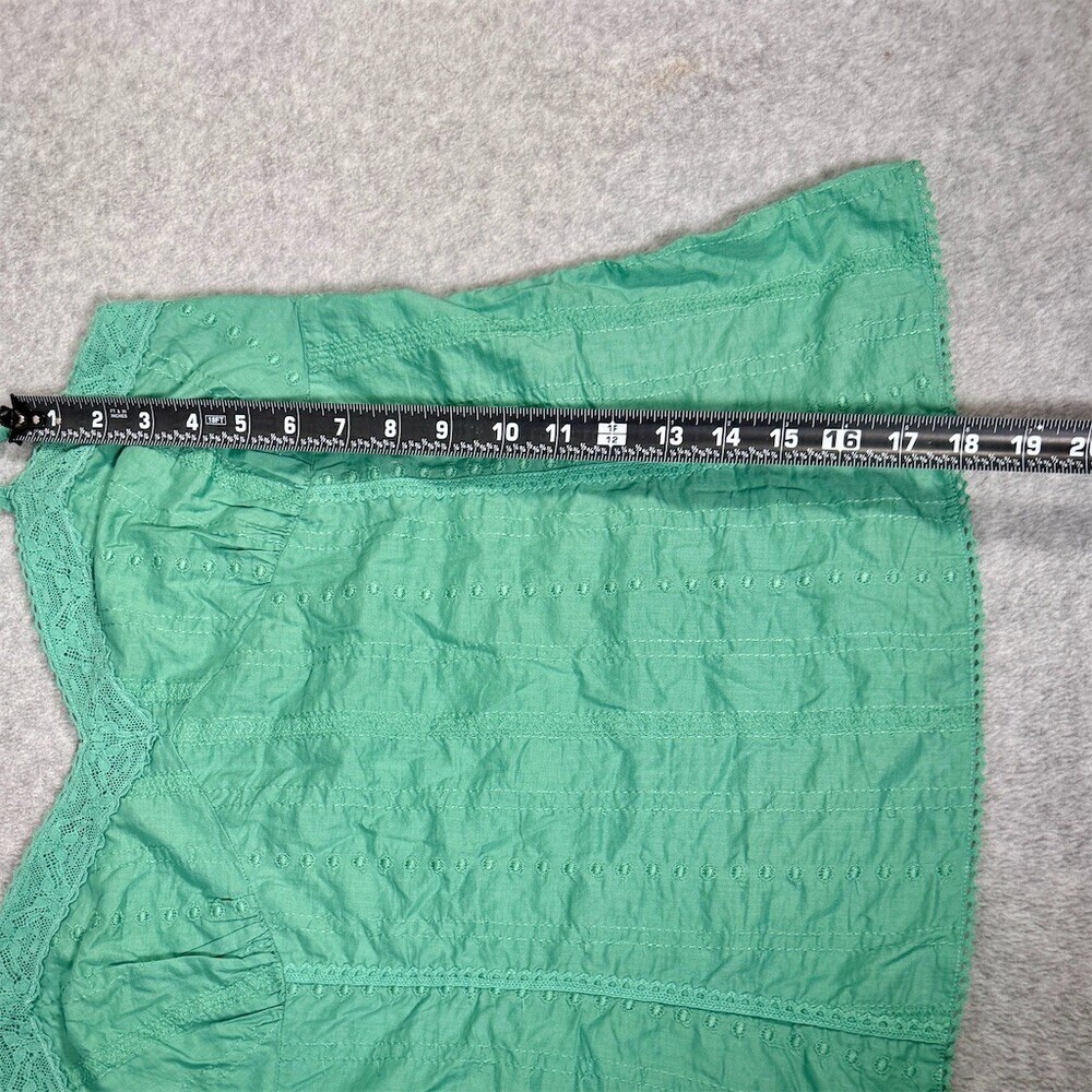 Gap Womens Mint Green Cami Tank Top Size M Eyelet Lace Trim - Picture 11 of 12